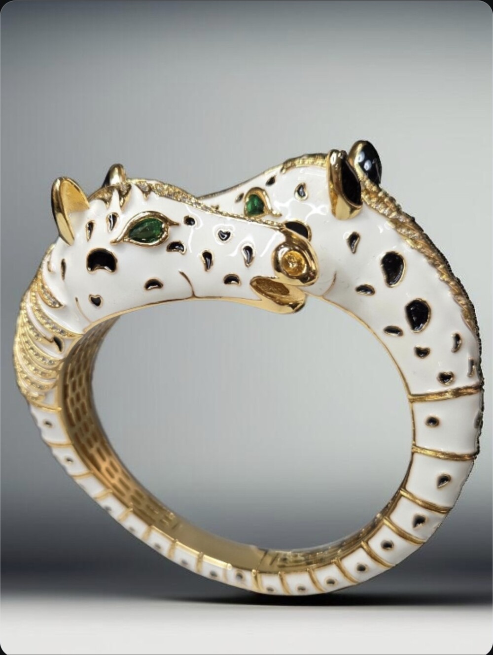 Equestrian Chic Duo Horse Enamel Crystal Bypass Bracelet